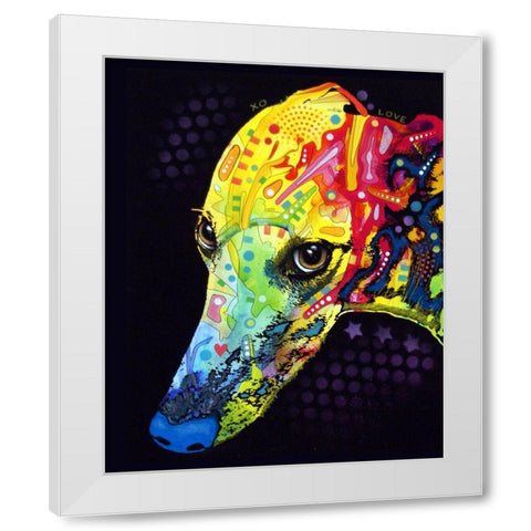 Greyhound White Modern Wood Framed Art Print by Dean Russo Collection