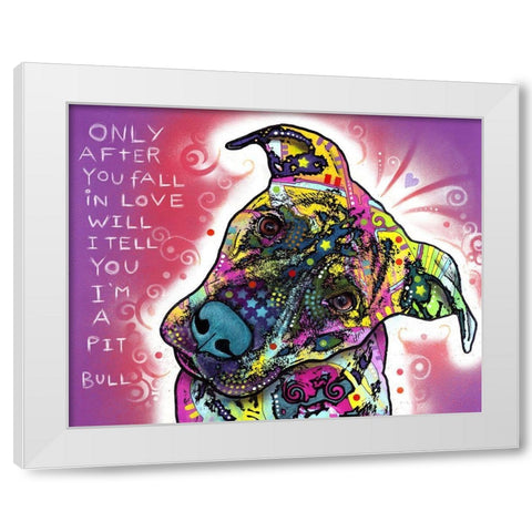 Iâ€™m a Pit Bull White Modern Wood Framed Art Print by Dean Russo Collection