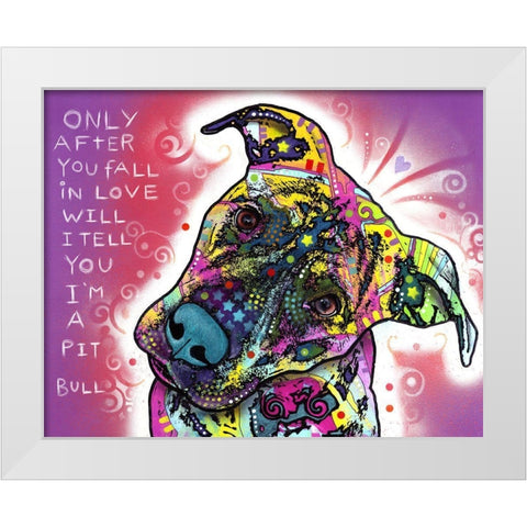 Iâ€™m a Pit Bull White Modern Wood Framed Art Print by Dean Russo Collection
