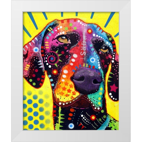 German Short Hair Pointer White Modern Wood Framed Art Print by Dean Russo Collection