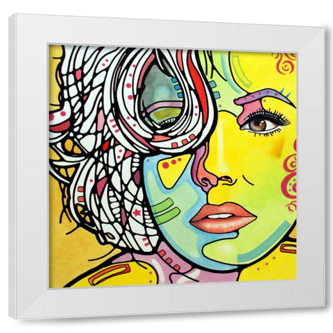 Strawberry Blonde White Modern Wood Framed Art Print by Dean Russo Collection