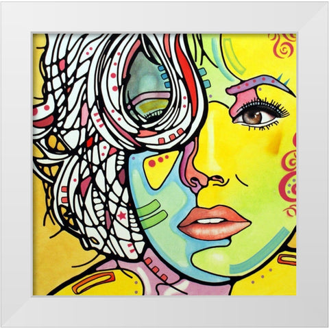 Strawberry Blonde White Modern Wood Framed Art Print by Dean Russo Collection