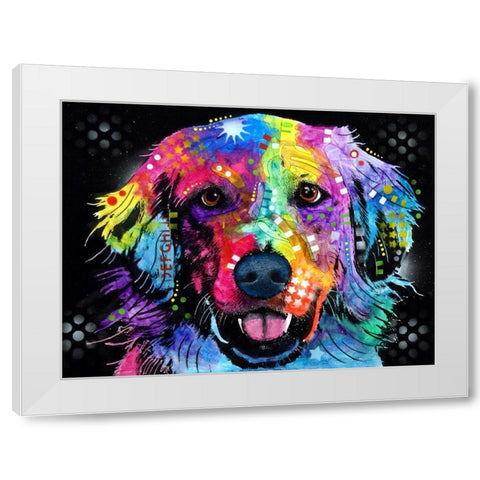 Golden White Modern Wood Framed Art Print by Dean Russo Collection