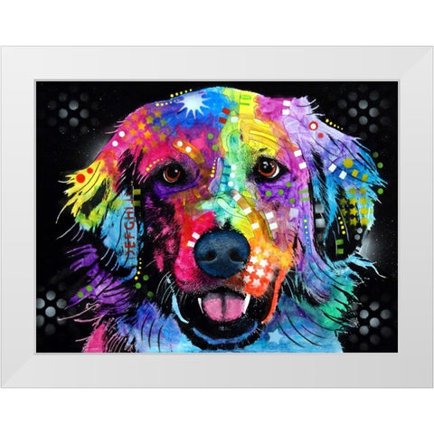 Golden White Modern Wood Framed Art Print by Dean Russo Collection