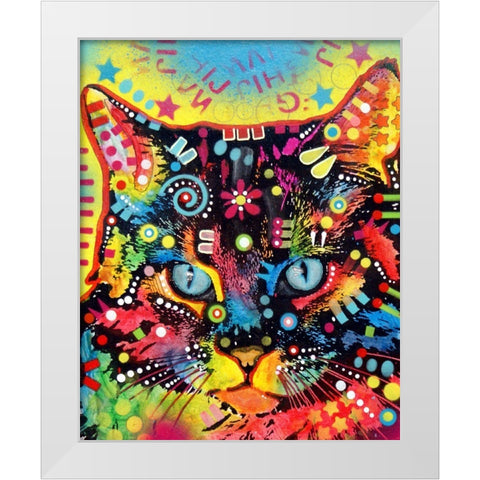 Manx White Modern Wood Framed Art Print by Dean Russo Collection