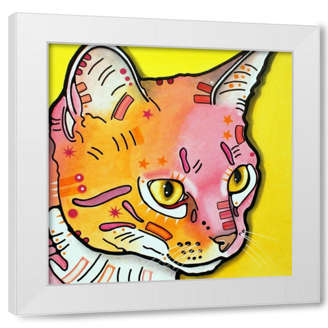 Watching Rain White Modern Wood Framed Art Print by Dean Russo Collection