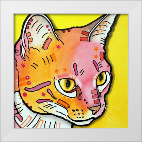 Watching Rain White Modern Wood Framed Art Print by Dean Russo Collection