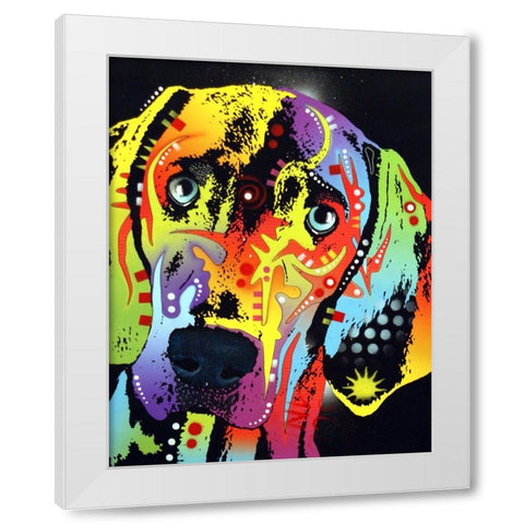 Weimaraner White Modern Wood Framed Art Print by Dean Russo Collection