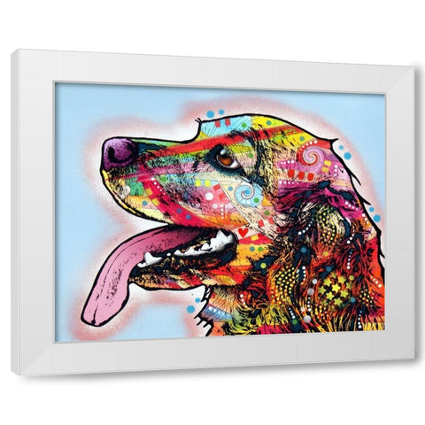 Cocker Spaniel White Modern Wood Framed Art Print by Dean Russo Collection