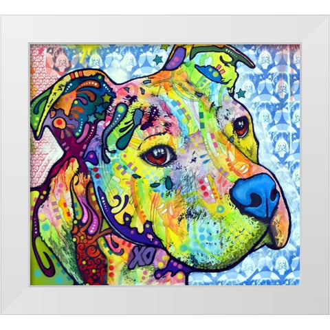 Thoughtful Pit Bull This Years Love 2013 Part 2 White Modern Wood Framed Art Print by Dean Russo Collection