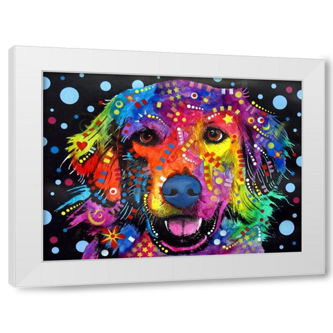 Love is Golden  White Modern Wood Framed Art Print by Dean Russo Collection