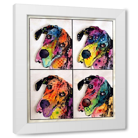4 Danes White Modern Wood Framed Art Print by Dean Russo Collection