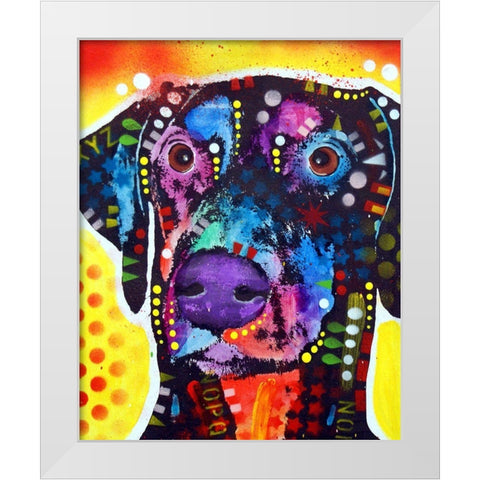 Dobie White Modern Wood Framed Art Print by Dean Russo Collection
