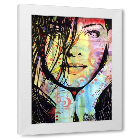 My Eyes Cant See U White Modern Wood Framed Art Print by Dean Russo Collection