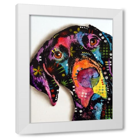 Pointer White Modern Wood Framed Art Print by Dean Russo Collection