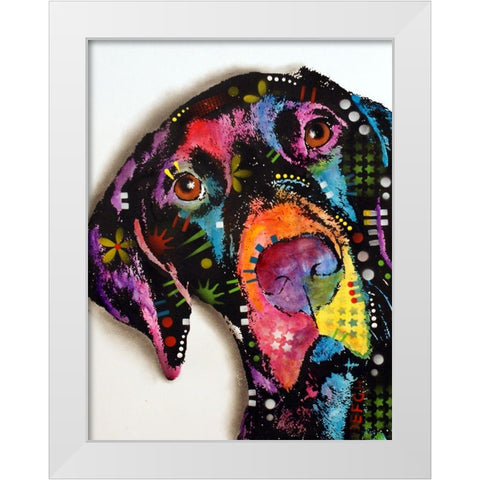 Pointer White Modern Wood Framed Art Print by Dean Russo Collection