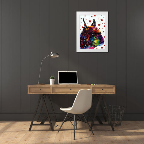 Profile Boxer 2 White Modern Wood Framed Art Print by Dean Russo Collection