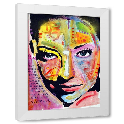 She Learned To Say White Modern Wood Framed Art Print by Dean Russo Collection