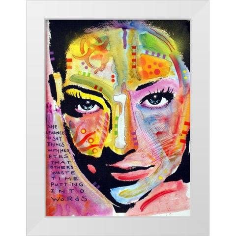 She Learned To Say White Modern Wood Framed Art Print by Dean Russo Collection