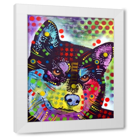 Shiba Inu White Modern Wood Framed Art Print by Dean Russo Collection