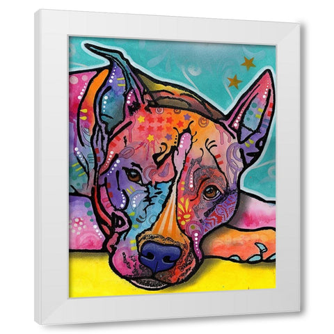 Yoda White Modern Wood Framed Art Print by Dean Russo Collection