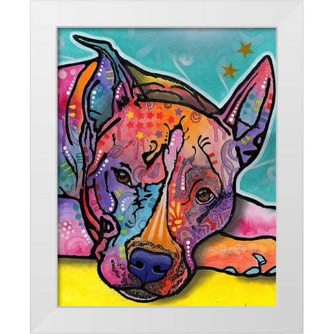 Yoda White Modern Wood Framed Art Print by Dean Russo Collection