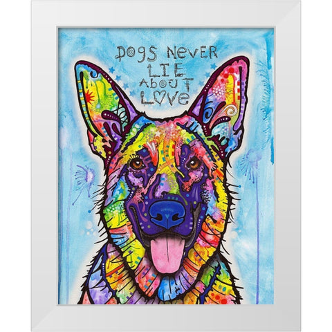 Dogs Never Lie White Modern Wood Framed Art Print by Dean Russo Collection