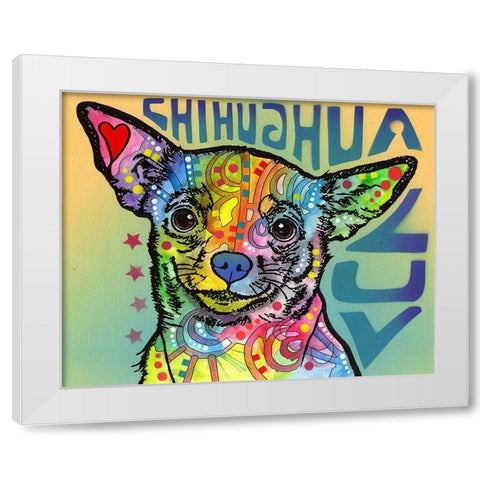 Chihuahua Luv White Modern Wood Framed Art Print by Dean Russo Collection
