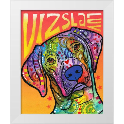 Vizsla Luv White Modern Wood Framed Art Print by Dean Russo Collection