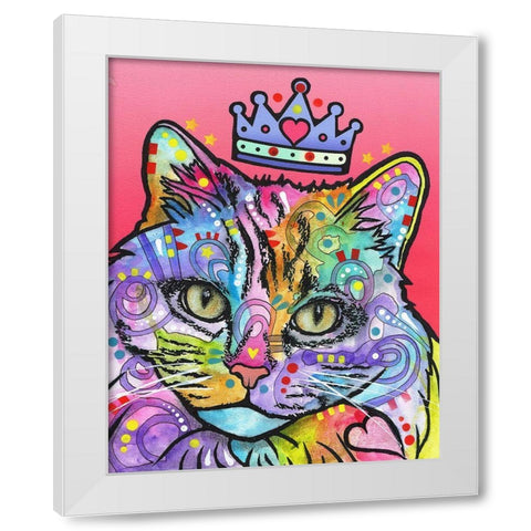 Love Cat 5 White Modern Wood Framed Art Print by Dean Russo Collection
