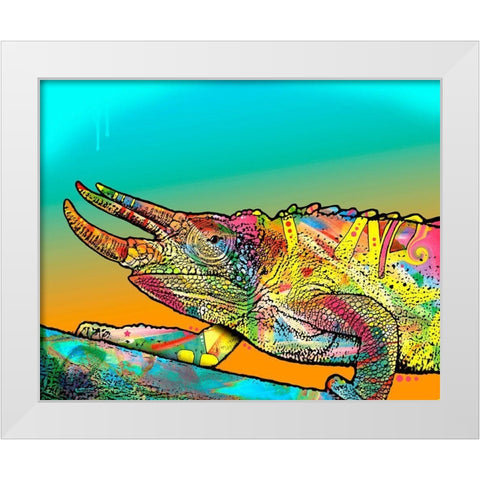 Chameleon White Modern Wood Framed Art Print by Dean Russo Collection
