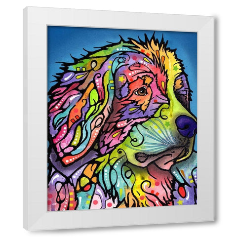Mountain Dog White Modern Wood Framed Art Print by Dean Russo Collection