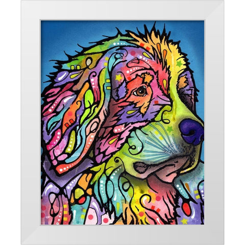 Mountain Dog White Modern Wood Framed Art Print by Dean Russo Collection