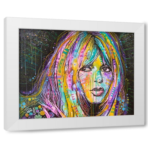 Bardot1 White Modern Wood Framed Art Print by Dean Russo Collection