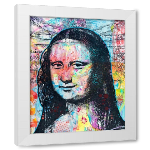 Mona Lisa with David on Top White Modern Wood Framed Art Print by Dean Russo Collection