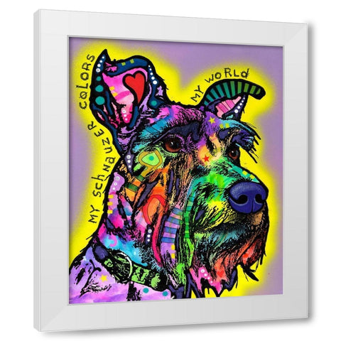 My Schnauzer White Modern Wood Framed Art Print by Dean Russo Collection