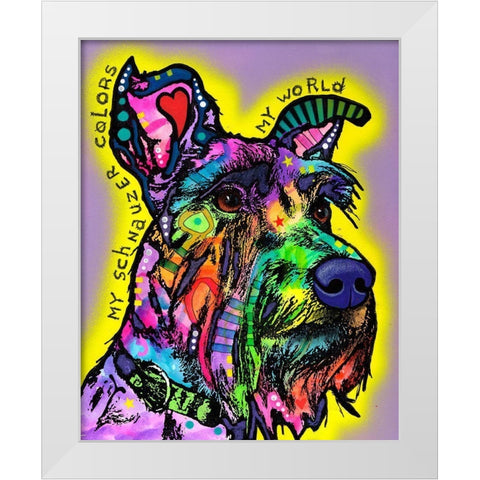 My Schnauzer White Modern Wood Framed Art Print by Dean Russo Collection