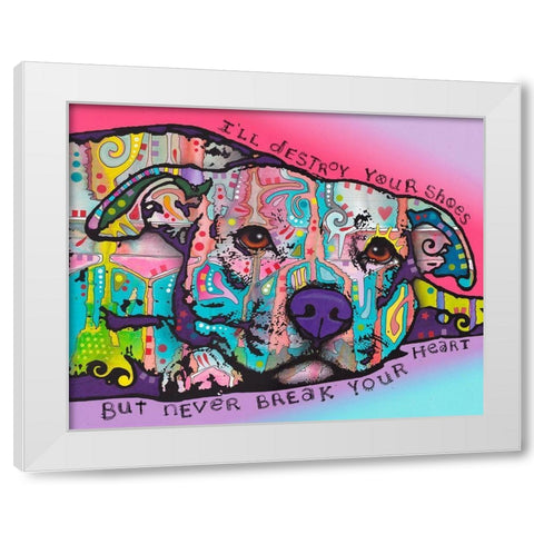 Never Break Your Heart White Modern Wood Framed Art Print by Dean Russo Collection