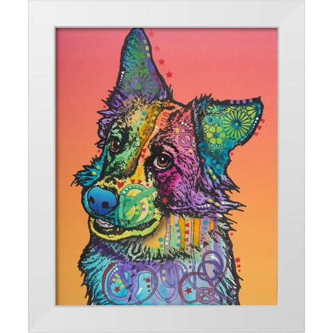 Axel White Modern Wood Framed Art Print by Dean Russo Collection