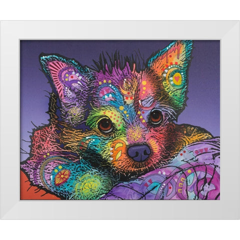 Romeo White Modern Wood Framed Art Print by Dean Russo Collection