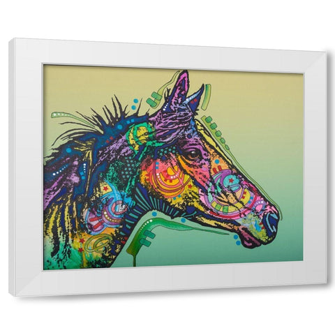 Basha Custom-3 White Modern Wood Framed Art Print by Dean Russo Collection