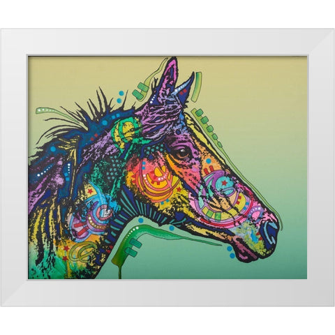 Basha Custom-3 White Modern Wood Framed Art Print by Dean Russo Collection