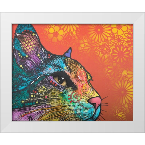 Smudge White Modern Wood Framed Art Print by Dean Russo Collection