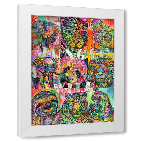 Nine Up of Jungle Wild White Modern Wood Framed Art Print by Dean Russo Collection
