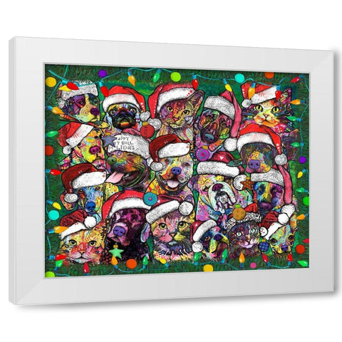 Christmas Collage White Modern Wood Framed Art Print by Dean Russo Collection