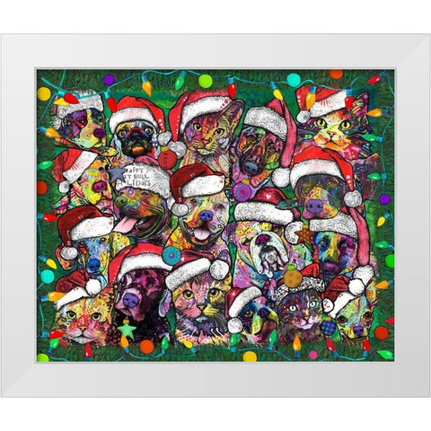Christmas Collage White Modern Wood Framed Art Print by Dean Russo Collection