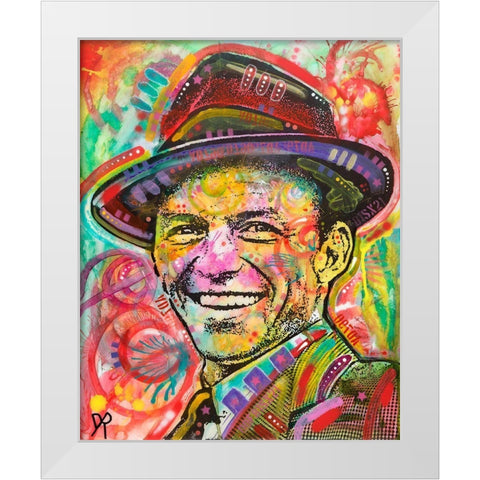 Frank Sinatra III White Modern Wood Framed Art Print by Dean Russo Collection