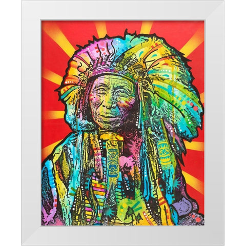Native American I White Modern Wood Framed Art Print by Dean Russo Collection