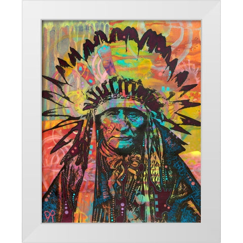 Native American II White Modern Wood Framed Art Print by Dean Russo Collection