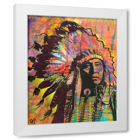 Native American III White Modern Wood Framed Art Print by Dean Russo Collection